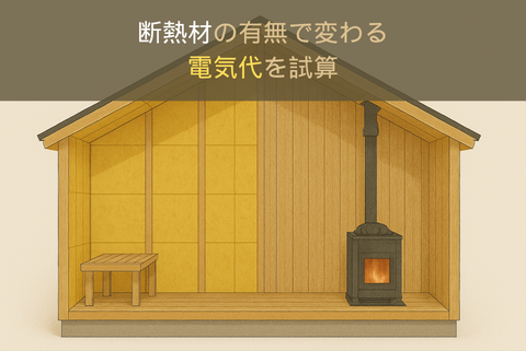 自宅サウナの断熱材の有無で変わる電気代を試算してみた