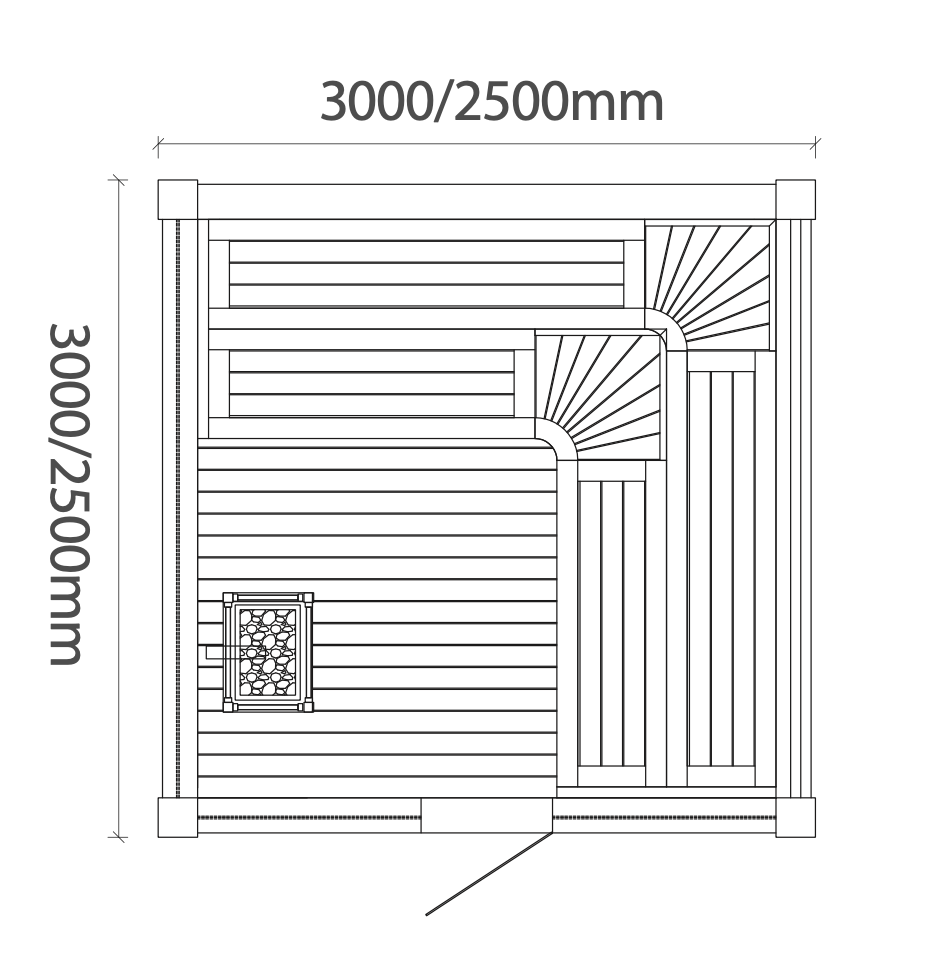 屋内サウナ | 6-8人用 | J-WSD-1500 | ロウリュ対応 | 2サイズ | 自宅サウナ | 業務用サウナ