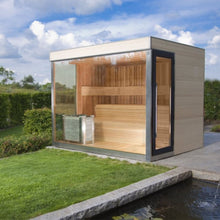 画像をギャラリービューアに読み込む, 大きなガラス窓で景色を楽しみながら開放感のあるサウナに