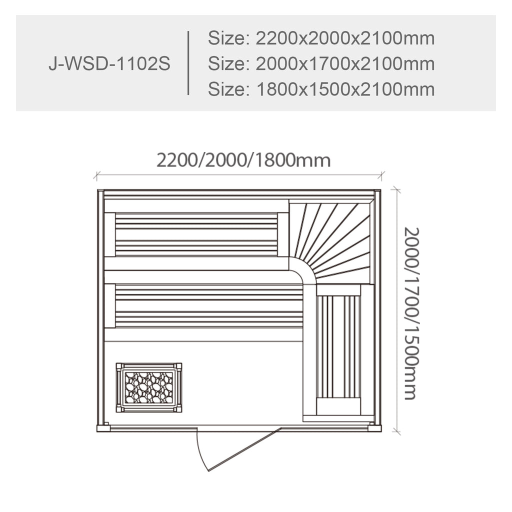 屋内サウナ | 3〜4人用 | J-WSD-1102S | Bluetoothスピーカー | 自宅サウナ