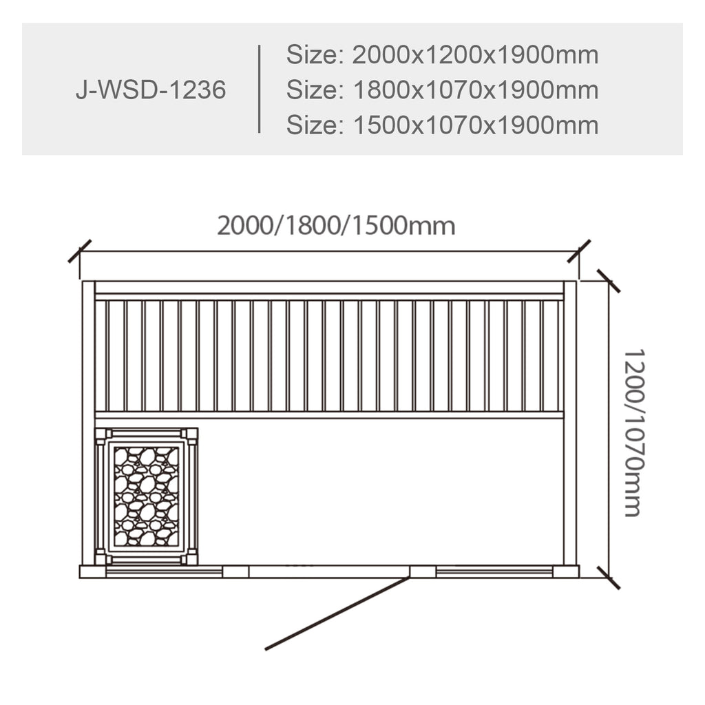 屋内サウナ | 2~3人用 | J-WSD-1236 | Bluetoothスピーカー搭載 | 自宅サウナ