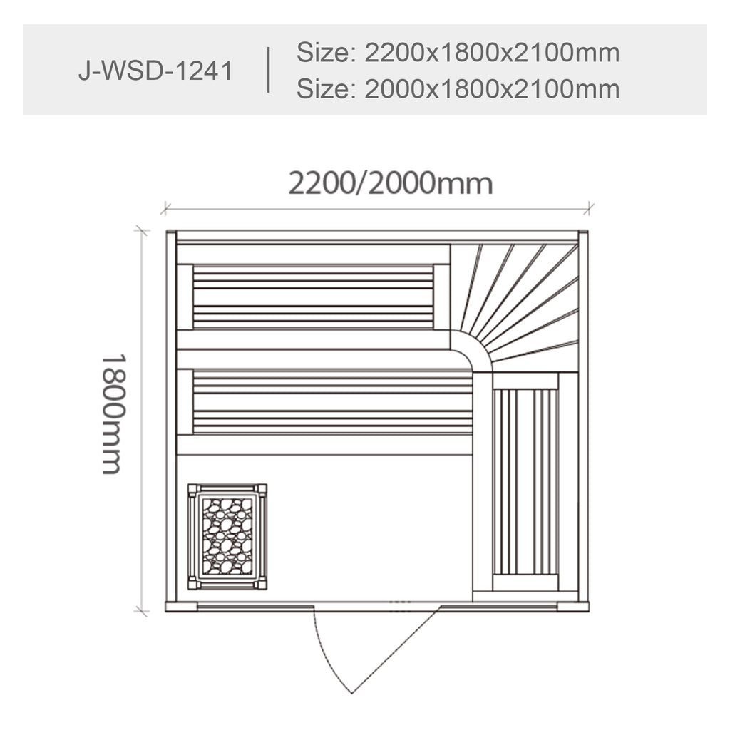 屋内サウナ | 4人用 | J-WSD-1241 | Bluetoothスピーカー搭載 | 自宅サウナ