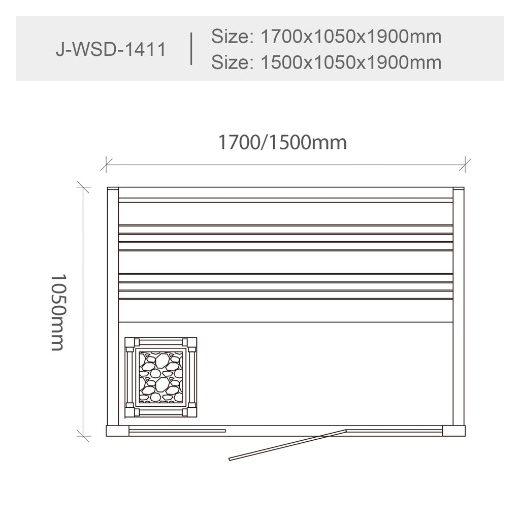 屋内サウナ | 2人用 | J-WSD-1411 | Bluetoothスピーカー搭載 | 自宅サウナ