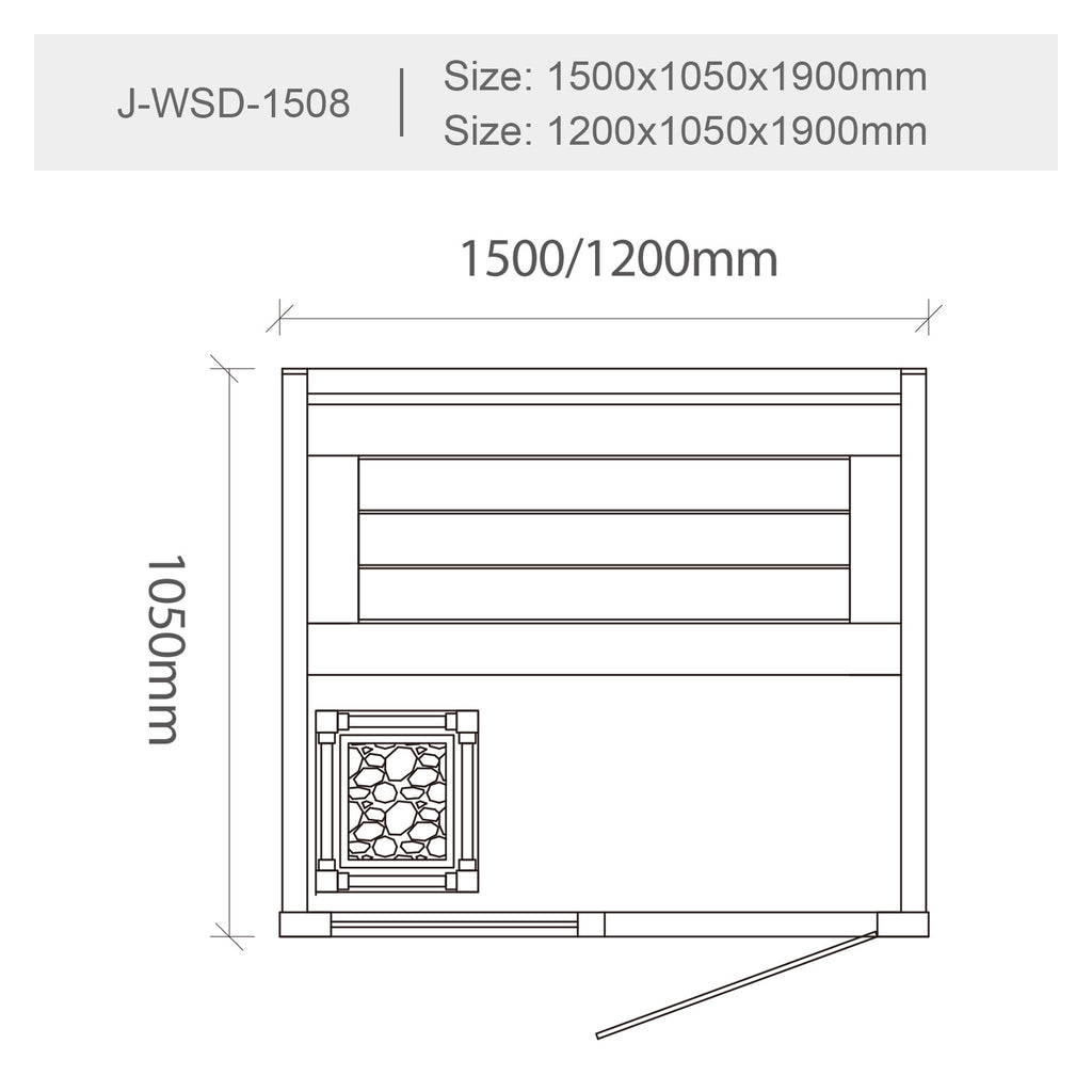 屋内サウナ | 1-2人用 | J-WSD-1508 | Bluetoothスピーカー搭載 | 自宅サウナ
