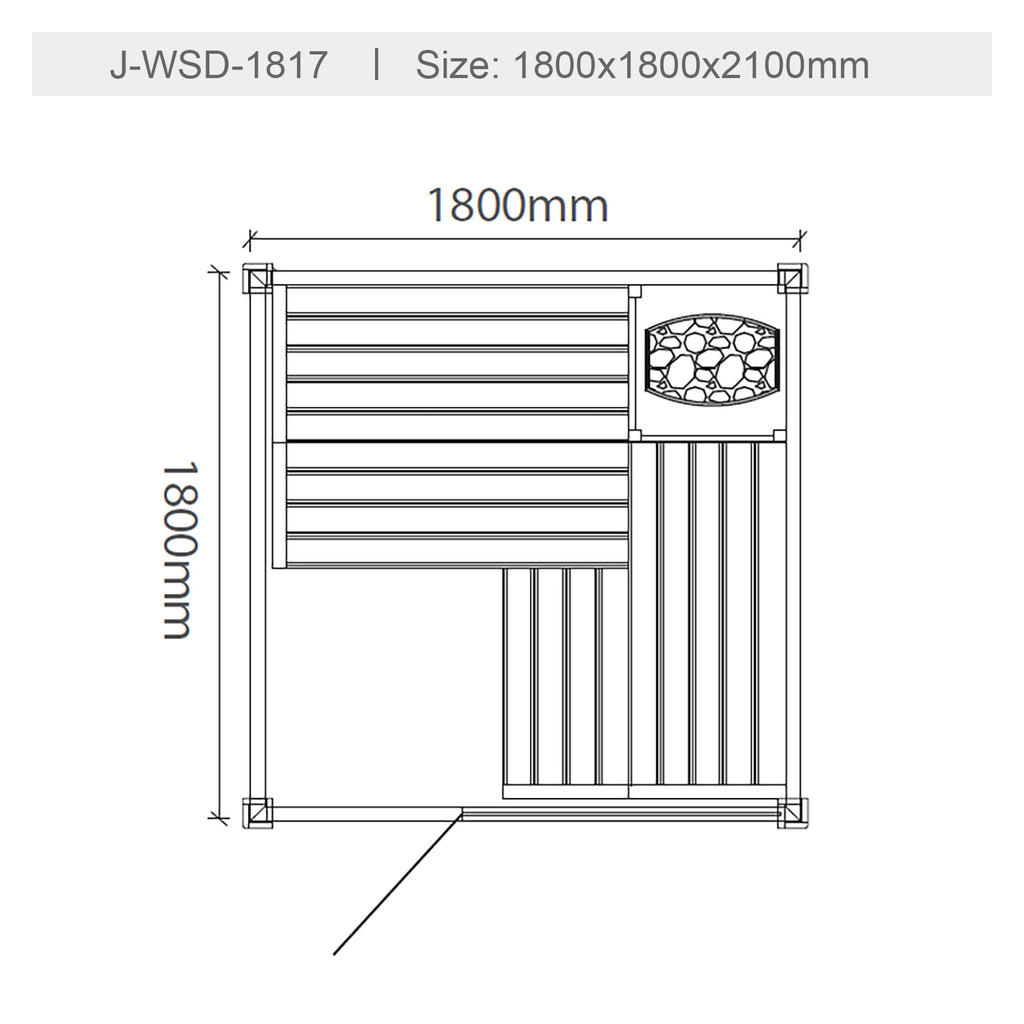 屋内サウナ | 4人用 | J-WSD-1817 | Bluetoothスピーカー搭載 | 自宅サウナ