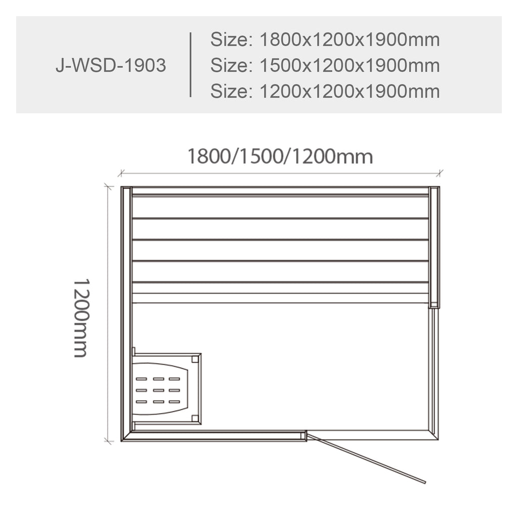 屋内サウナ | 1-2人用 | J-WSD-1903 | Bluetoothスピーカー搭載 | 自宅サウナ
