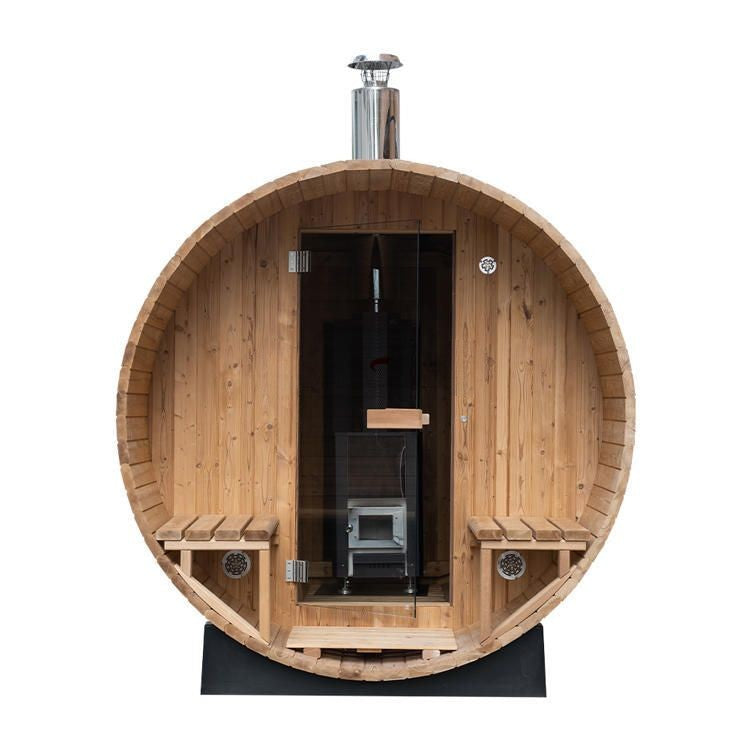 自然と溶け合う樽型フォルム