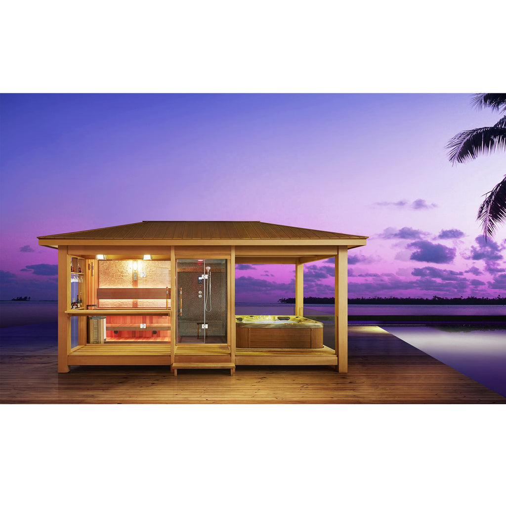 ガーデンサウナ 4人用 リゾート デザイン 屋外 モデル GARDEN SAUNA シャワー付