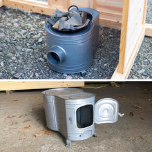 画像をギャラリービューアに読み込む, ストーブはコンパクトなサイズ感でロウリュにも対応