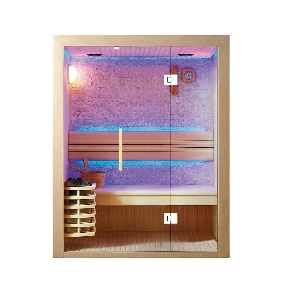 屋内サウナ | 2人用 石壁 コンパクト | J-WSD-1411 | Bluetoothスピーカー搭載 | 自宅サウナ