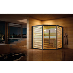 屋内サウナ | 3-4人用 | J-WSD-1403 | コーナータイプ | Bluetoothスピーカー搭載 | 自宅サウナ