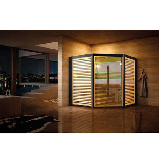 屋内サウナ | 3-4人用 | J-WSD-1403 | コーナータイプ | Bluetoothスピーカー搭載 | 自宅サウナ