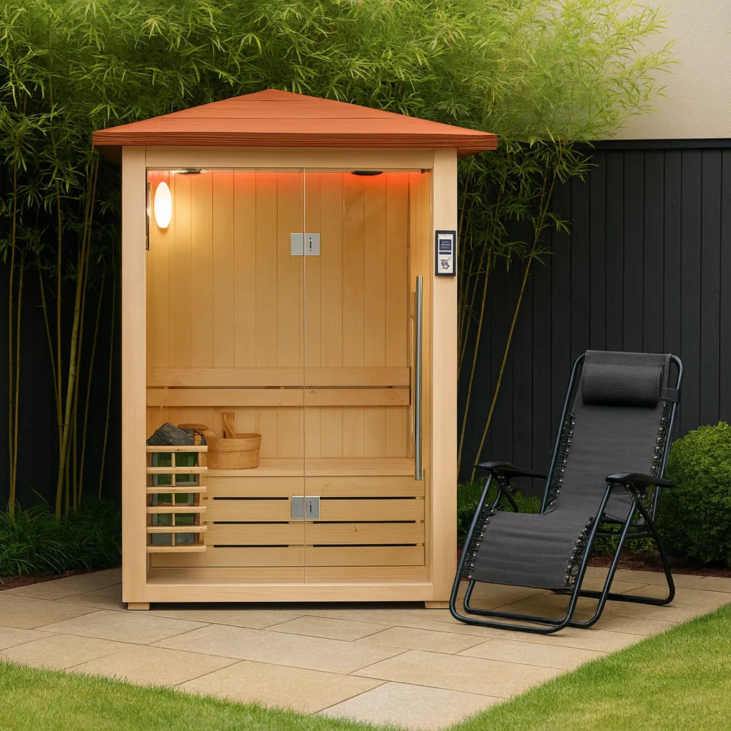 屋外サウナ | オープンスカイサウナ | 2人用 | J-WSD-1818LT | Bluetoothスピーカー | 自宅サウナ