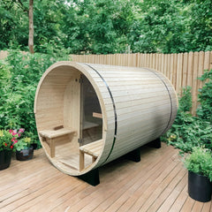 バレルサウナ | 4~6人用 | ストーブセット | 休憩スペース付 | 選べる木材