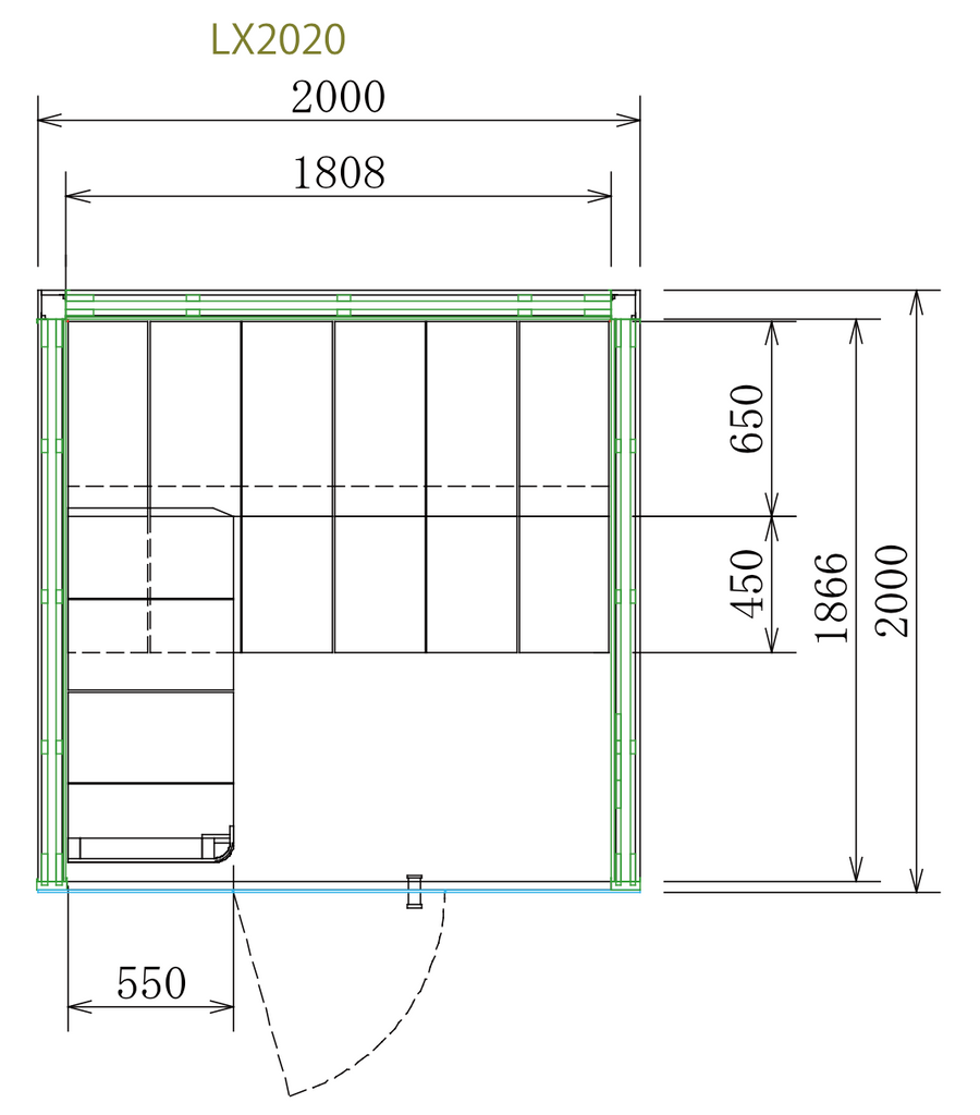 Harvia LUXURY 2020 | 屋内サウナ | 2-3人用 | 電気ストーブ付き | 自宅サウナ