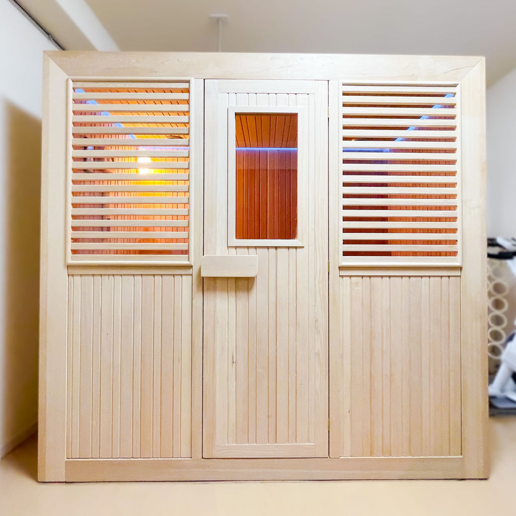 屋内サウナ | 3-4人用 2段ベンチ | J-WSD-1504 | Bluetoothスピーカー搭載 | 自宅サウナ