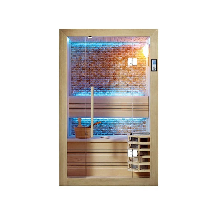 屋内サウナ | 2-3人用 石壁 コンパクト | J-WSD-1103S | Bluetoothスピーカー搭載 | 自宅サウナ