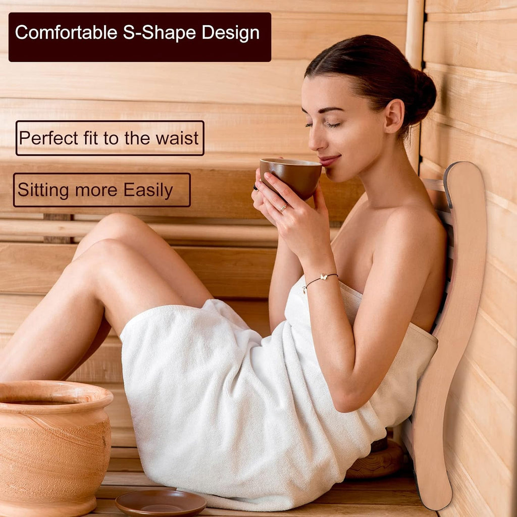 サウナ用バックレスト | 木製 | S字型 | 背もたれ