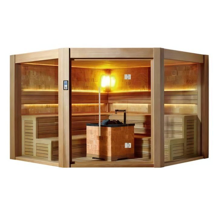 屋内サウナ | 4-6人用 大型 コーナー | J-WSD-1501 | Bluetoothスピーカー搭載 | 自宅サウナ | 業務用サウナ