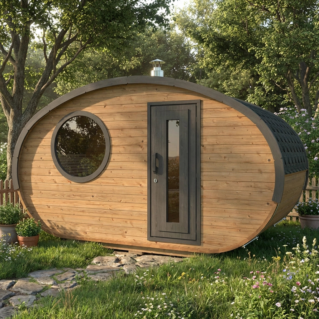 屋外サウナ | 4-6人用 | ホビットミニ195×400 | 前室付き | 自宅サウナ