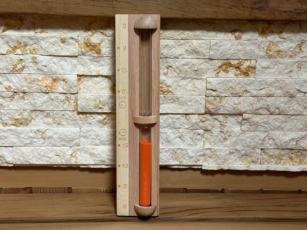 雪降るサウナセール ★ 砂時計 | 最大15分 | 目盛り付き | サンドタイマー | 木製 | サウナ用 | 2024モデル