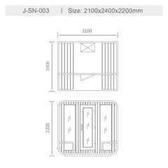 屋外サウナ | 4-6人用 | J-SN-003 | Harviaストーブ付き | 自宅サウナ
