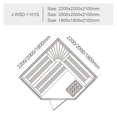 屋内サウナ | 3-4人用 | J-WSD-1101S | Bluetoothスピーカー搭載 | コーナータイプ | 自宅サウナ