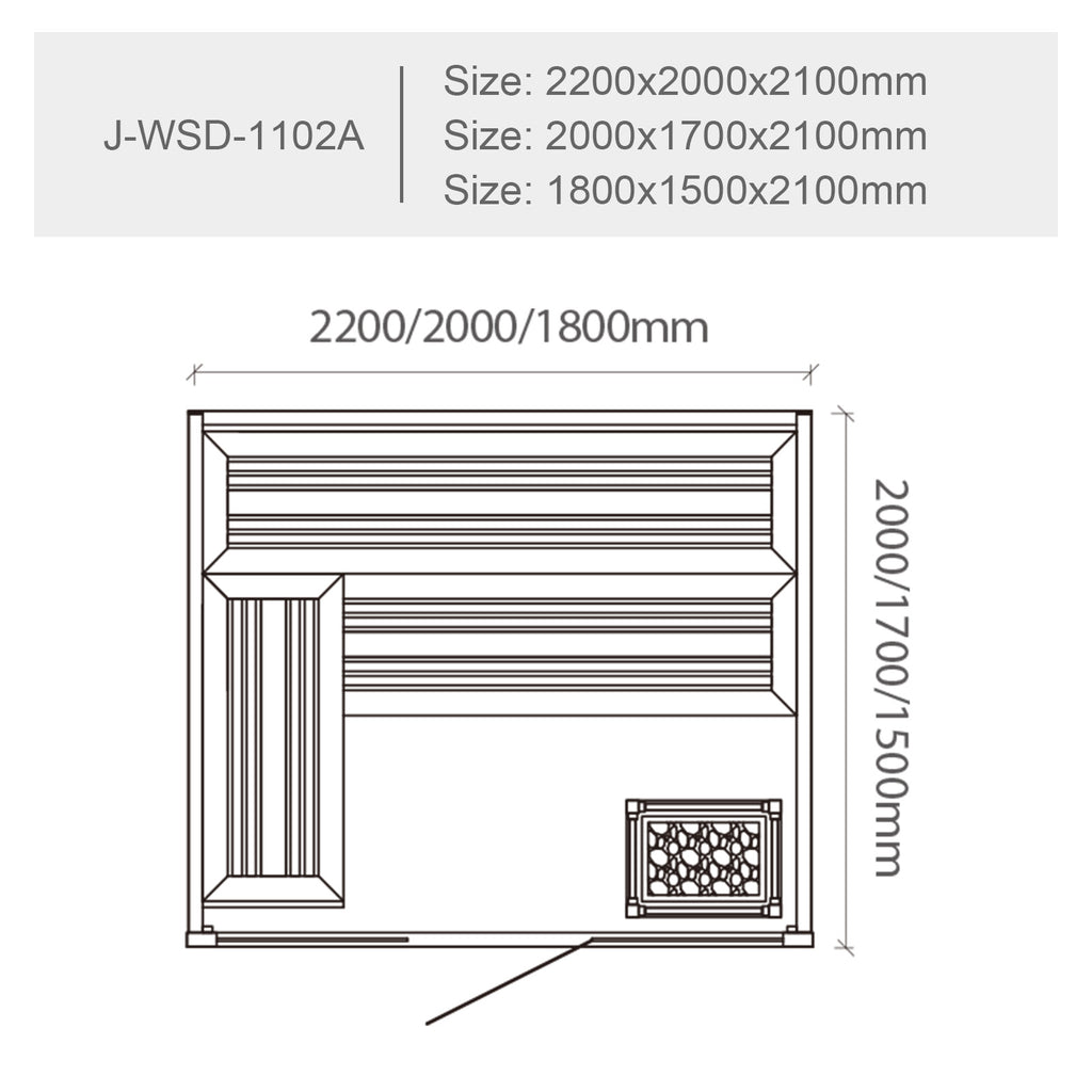 屋内サウナ | 3-4人用 | J-WSD1102A | Bluetoothスピーカー搭載 | 自宅サウナ