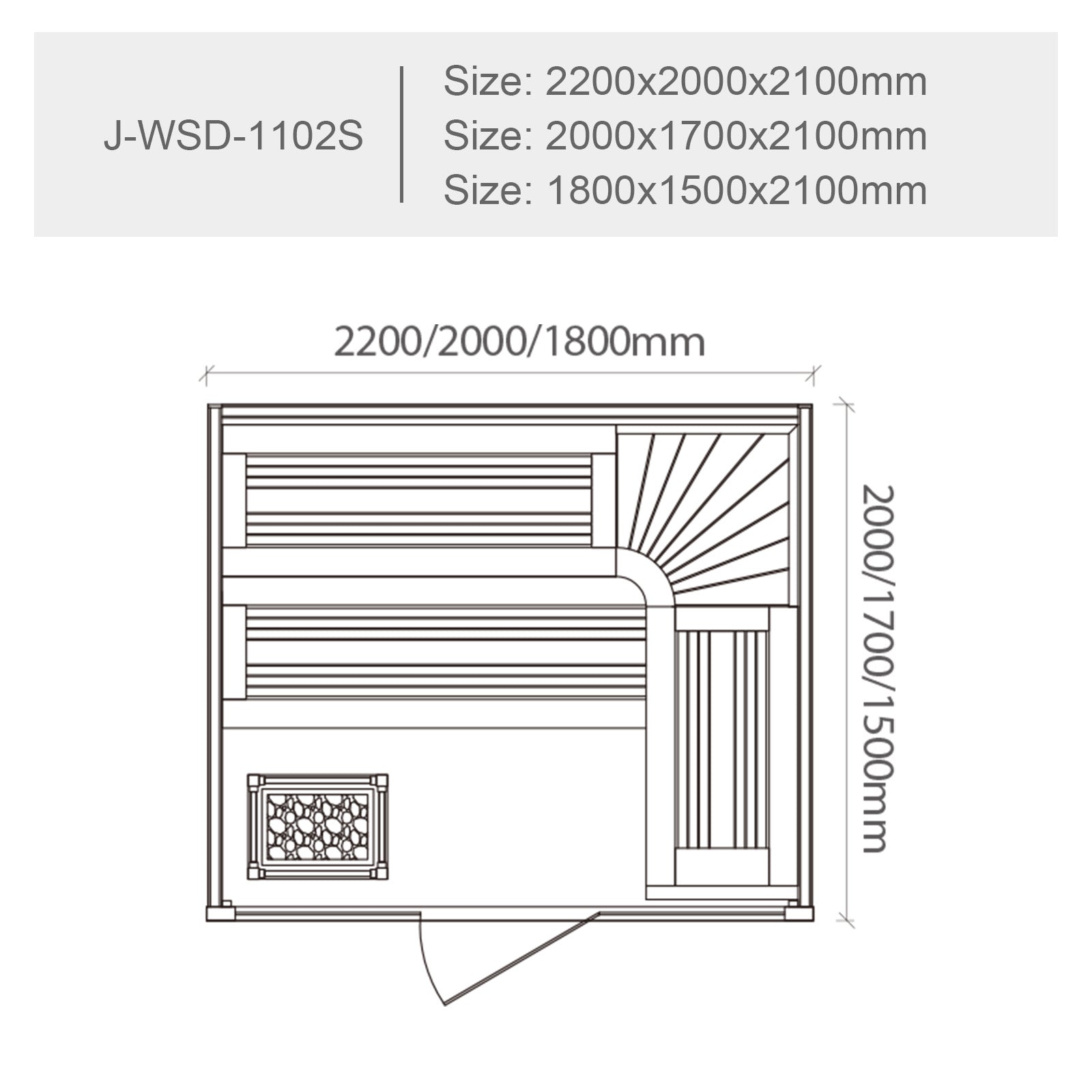 屋内サウナ | 3〜4人用 | J-WSD-1102S | Bluetoothスピーカー