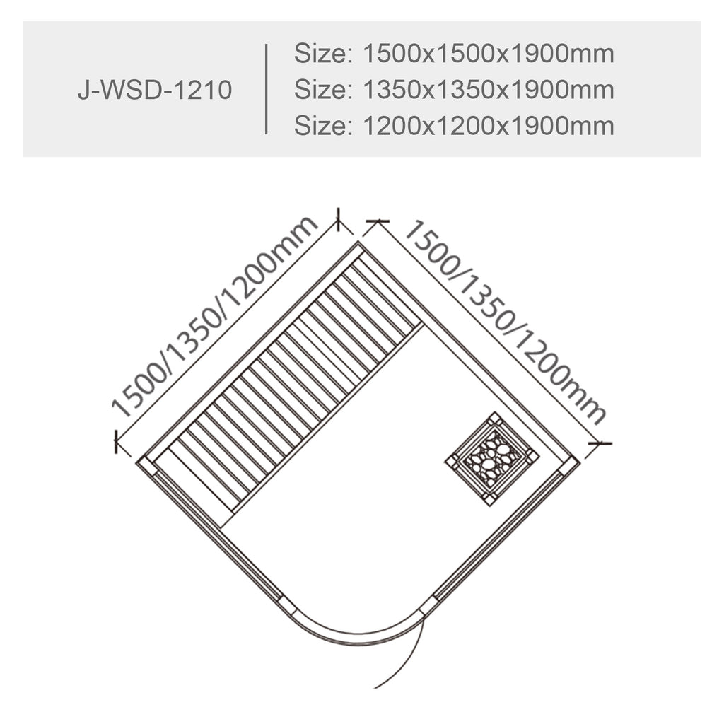 屋内サウナ | 2人用 | J-WSD-1210 | Bluetoothスピーカー搭載 | コーナータイプ | 自宅サウナ
