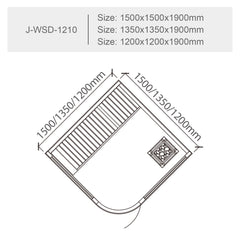 屋内サウナ | 2人用 | J-WSD-1210 | Bluetoothスピーカー搭載 | コーナータイプ | 自宅サウナ
