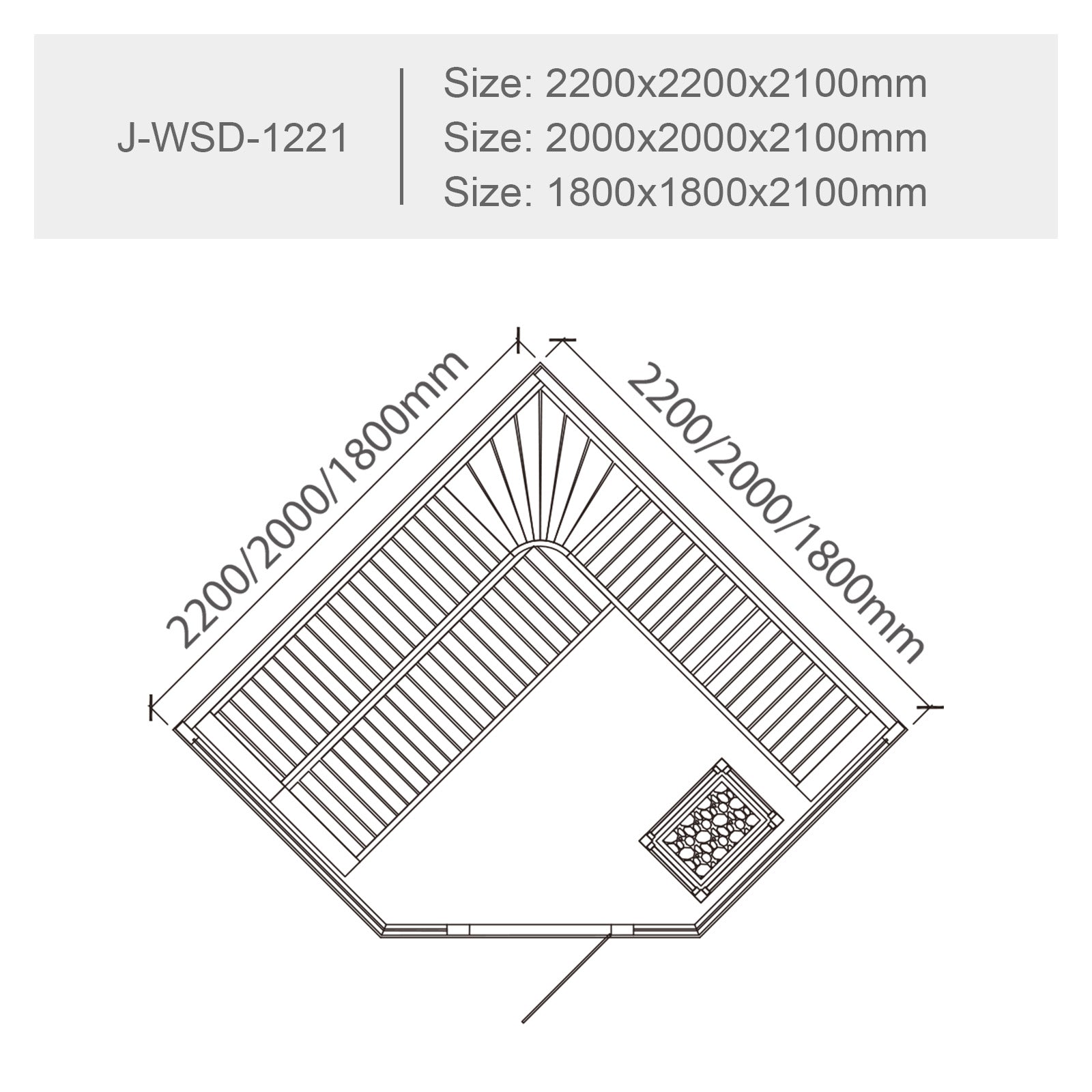 屋内サウナ | 2-4人用 | J-WSD-1221 | Bluetoothスピーカー搭載