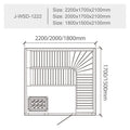 屋内サウナ | 3-4人用 石壁 2段L字 | J-WSD-1222 | Bluetoothスピーカー搭載 | 自宅サウナ