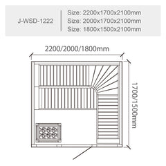 屋内サウナ | 3-4人用 | J-WSD-1222 | Bluetoothスピーカー搭載 | 自宅サウナ