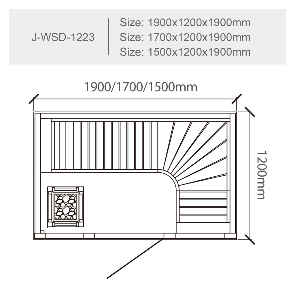 屋内サウナ | 2-3人用 | J-WSD-1223 | Bluetoothスピーカー搭載 | 自宅サウナ