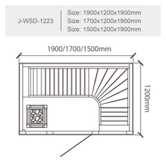 屋内サウナ | 2-3人用 | J-WSD-1223 | Bluetoothスピーカー搭載 | 自宅サウナ