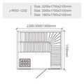 屋内サウナ | 3-4人用 石壁 2段L字 | J-WSD-1232 | Bluetoothスピーカー搭載 | 自宅サウナ