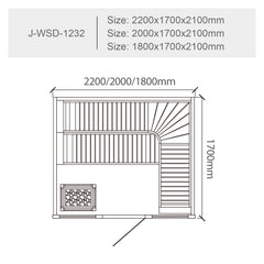 屋内サウナ | 3-4人用 | J-WSD-1232 | Bluetoothスピーカー搭載 | 自宅サウナ
