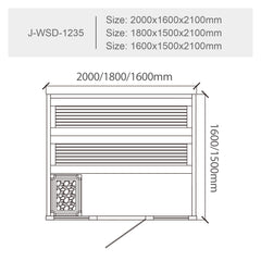 屋内サウナ | 3-4人用 | J-WSD-1235 | Bluetoothスピーカー搭載 | 自宅サウナ