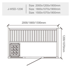 屋内サウナ | 2~3人用 | J-WSD-1236 | Bluetoothスピーカー搭載 | 自宅サウナ