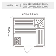 屋内サウナ | 4人用 | J-WSD-1241 | Bluetoothスピーカー搭載 | 自宅サウナ