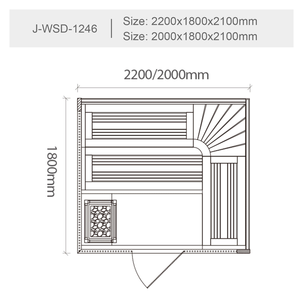 屋内サウナ | 4人用 | J-WSD-1246 | Bluetoothスピーカー搭載 | 自宅サウナ