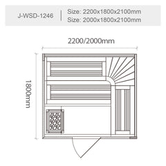 屋内サウナ | 4人用 | J-WSD-1246 | Bluetoothスピーカー搭載 | 自宅サウナ