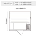 屋内サウナ | 3-4人用 ガラス壁 | J-WSD-1250 | Bluetoothスピーカー搭載 | 自宅サウナ
