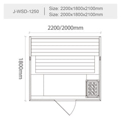 屋内サウナ | 3-4人用 | J-WSD-1250 | Bluetoothスピーカー搭載 | 自宅サウナ
