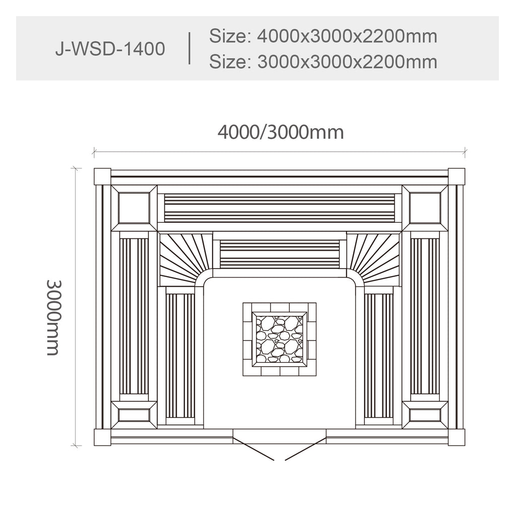屋内サウナ | 10人用 大型 | J-WSD-1400 | 自宅サウナ | 業務用サウナ