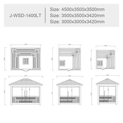 屋外サウナ | ガーデンサウナ | 6-10人用 | J-WSD-1400LT | 全3サイズ | 自宅サウナ