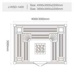 屋内サウナ | 10人用 | J-WSD-1400 | 大型 | 自宅サウナ | 業務用サウナ