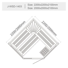 屋内サウナ | 3-4人用 | J-WSD-1403 | コーナータイプ | Bluetoothスピーカー搭載 | 自宅サウナ