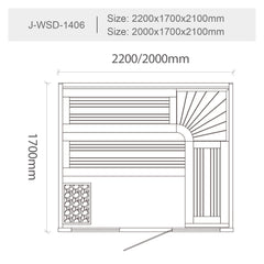 屋内サウナ | 3-4人用 | J-WSD-1406 | Bluetoothスピーカー搭載 | 自宅サウナ